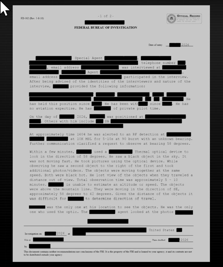 Fifth Tranche of UAP files